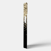 Gold Black Girly Glitter Sparkle Monogram Name Cas Case-Mate iPhone Case (Achterkant / Rechts)