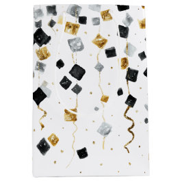 Gold Black Glam Confetti Christmas Medium Cadeauzakje