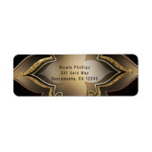 Gold Black & Glam Exotic Flower Party-uitnodiging Etiket (Voorkant)