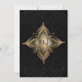 Gold Black Glam Exotic Flower Party-uitnodigingen Kaart (Achterkant)