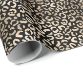 Gold Black Glam Leopard Print Cadeaupapier (Rol Hoek)
