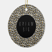 Gold Black Glam Leopard Print Keramisch Ornament (Links)