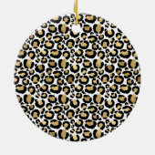 Gold Black Glam Leopard Print Keramisch Ornament (Achterkant)