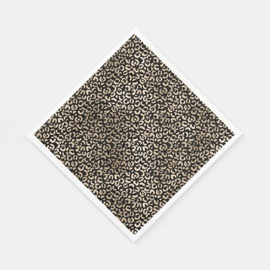 Gold Black Glam Leopard Print Servet (Hoek)