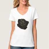 Gold Black Glam Roos Elegant Classy Unieke grafisc T-shirt (Voorkant)