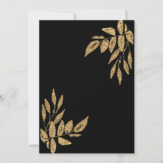 Gold Black Glitter 100th Birthday Celebration Kaart (Achterkant)