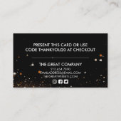 Gold Black Glitter Beauty Salon Discount Kaart Visitekaartje (Achterkant)