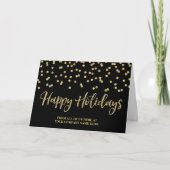 Gold Black Glitter Confetti Corporate Christmas Feestdagen Kaart (Voorkant)