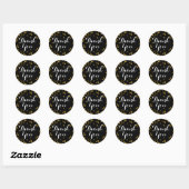 Gold Black Glitter Confetti Hartelijk dank, Sticke Ronde Sticker (Vel)