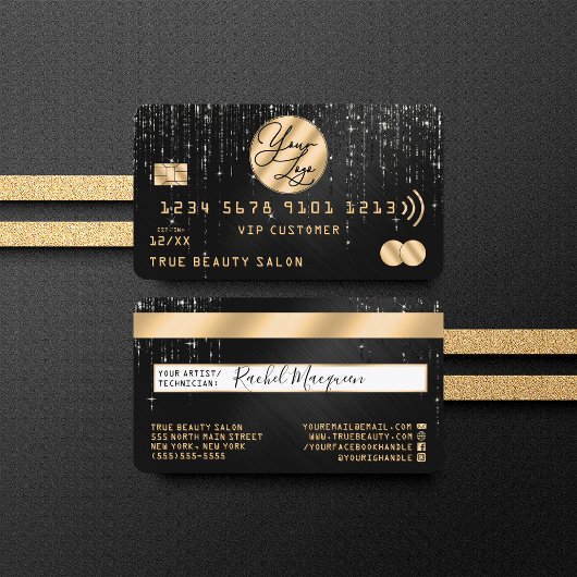 Gold Black Glitter Drivers - krediet voor Logo Visitekaartje