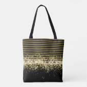 GOLD BLACK GLITTER, GEPERSONALISEERD GROOT TOTE BAG (Achterkant)