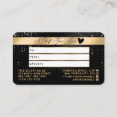Gold Black Glitter-schijven - Crediteringscertific Visitekaartje (Achterkant)