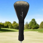 Gold Black Glitter Script Monogram Girly Name Golfheadcover<br><div class="desc">Gold and Black Sparkle Glitter Script Monogram Name Golf Driver Hoesje. Dit maakt de perfecte liefhebbende 16 verjaardag,  bruiloft,  vrijgezellenfeest,  verjaardagsdag,  baby shower of vrijgezellenfeest voor iemand die van luxe glam en stijl houdt.</div>