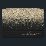 Gold Black Glitter Script Monogram Girly Name iPad Pro Cover<br><div class="desc">Gold en Black Faux Folie Metallic Sparkle Glitter Script Monogram Name Laptop Hoesje. Dit maakt de perfecte liefhebbende 16 verjaardag,  bruiloft,  vrijgezellenfeest,  verjaardagsdag,  baby shower of vrijgezellenfeest voor iemand die van luxe glam en stijl houdt.</div>