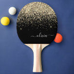 Gold Black Glitter Script Monogram Girly Name Tafeltennisbatje<br><div class="desc">Gold en Black Sparkle Glitter Script Monogram Name Ping Pong Paddle. Dit maakt de perfecte liefhebbende 16 verjaardag,  bruiloft,  vrijgezellenfeest,  verjaardagsdag,  baby shower of vrijgezellenfeest voor iemand die van luxe glam en stijl houdt.</div>