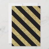 Gold & Black Glitter Snowflake Xmas Holiday Party Kaart (Achterkant)