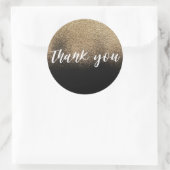 Gold Black Glitter Trendy Hartelijk dank Ronde Sticker (Tas)