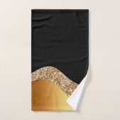 GOLD BLACK GLITTER WAVE BATHROOM TOWEL SET BAD HANDDOEK (Handdoek)