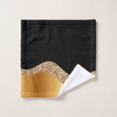 GOLD BLACK GLITTER WAVE BATHROOM TOWEL SET BAD HANDDOEK (Wasdoekje)