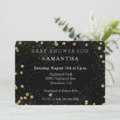 Gold Black Glittery Confetti Stip baby shower Kaart (Staand voorkant)