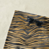 Gold Black Glitzy Sparkle Zebra Print Strandlaken (In situ)