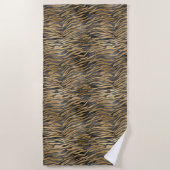 Gold Black Glitzy Sparkle Zebra Print Strandlaken (Voorkant)