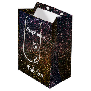 Gold Black Golden Glitter 50 en verbluffende verja Medium Cadeauzakje
