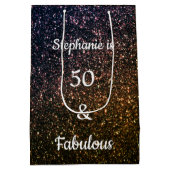 Gold Black Golden Glitter 50 en verbluffende verja Medium Cadeauzakje (Achterkant)