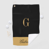Gold Black Golfhanddoek (Insitu)
