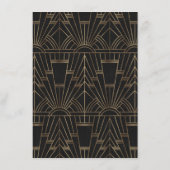 Gold Black Great Gatsby 20s Trouwaccommodatie Informatiekaartje (Achterkant)