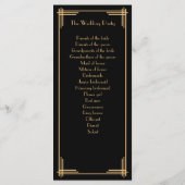 Gold Black Great Gatsby Art Deco Wedding Programma Programmakaart (Achterkant)