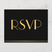 Gold Black Great Gatsby Wedding RSVP-Briefkaarten Uitnodiging Briefkaart (Voorkant)