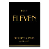 Gold Black Great Gatsby Wedding Table Numbers Kaart (Voorkant)