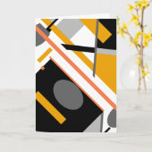 Gold Black Grey Diagonal Geometric op White Kaart (Gele Bloem)