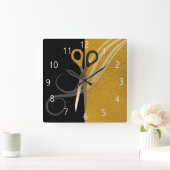 Gold & Black Hair Curl & Scissors | Hair Salon Vierkante Klok (Huis)