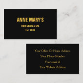 Gold Black Hair Salon Spa Makeup Modern Elegant Visitekaartje (Voorkant / Achterkant)