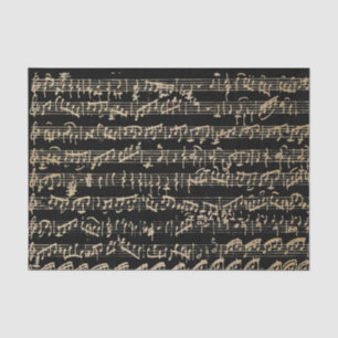 Gold Black Handwrited Sheet Music  Tissuepapier