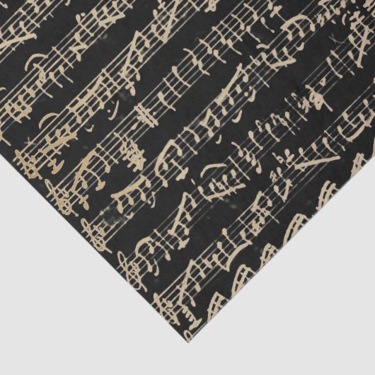 Gold Black Handwrited Sheet Music Tissuepapier (Detail)