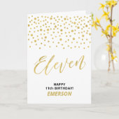 Gold & Black Happy 11e verjaardag - Aangepaste naa Kaart (Gele Bloem)