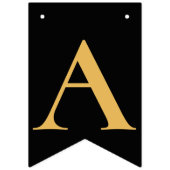 Gold Black Happy Birthday Bunting Flags Vlaggetjes (Derde vlag)