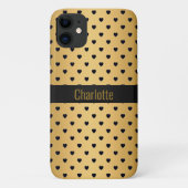 GOLD BLACK HEART PATROON IPHONE AANpasbaar Case-Mate iPhone Case (Achterkant)