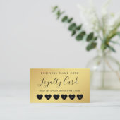 Gold & Black Heart Script Custom Business Logo Klantenkaartje (Staand voorkant)