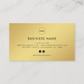 Gold & Black Heart Script Custom Business Logo Klantenkaartje (Achterkant)