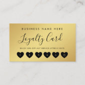 Gold & Black Heart Script Custom Business Logo Klantenkaartje (Voorkant)