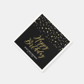 Gold Black Hexagon Confetti - Aangepast, fijne dag Servet (Hoek)