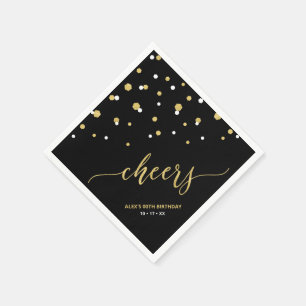 Gold Black Hexagon Confetti Cheers Custom Party Na Servet