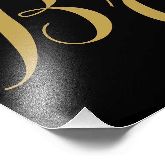 Gold & Black hier komt het bruidbruinkoolteken hal Foto Afdruk (Hoek)