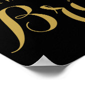 Gold & Black hier komt het bruidbruinkoolteken hal Poster (Hoek)