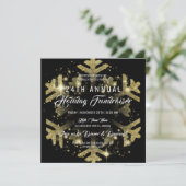 Gold & Black Holiday Corporate Fundraiser Gala Kaart (Staand voorkant)