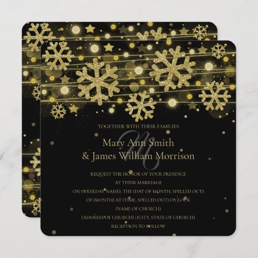 Gold & Black Holiday Weddenschap Save the Date Kaart (Voorkant / Achterkant)